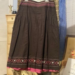 Pleated brown skirt from Ann Taylor loft petites size 0